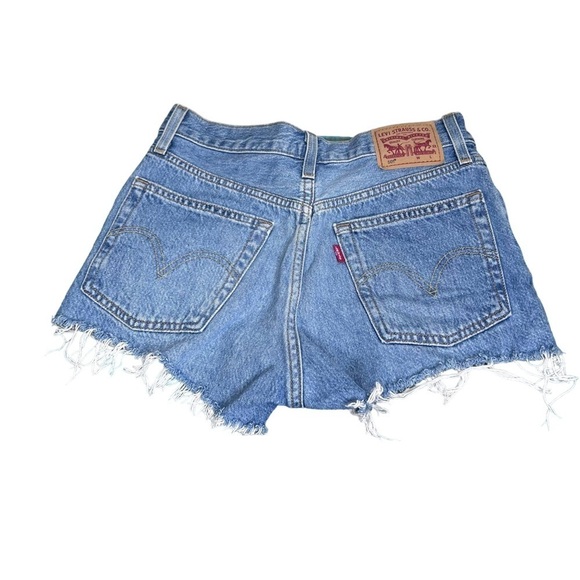 Levi’s 501 Cut off Shorts Size 25 100% Cotton Raw Hem Button Fly Clasic Festival - Picture 11 of 14